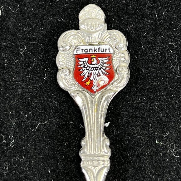 Set Of 10 Vtg Collectible Souvenir Spoons Enamel Shields Crest Europe So America - Picture 9 of 16